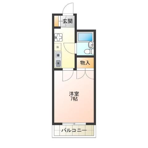 平田マンション(1K/6階)の間取り写真