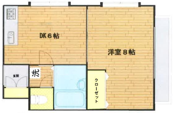 センリーフ旭II(1DK/1階)の間取り写真