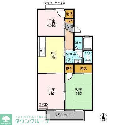 メゾンベールA(3DK/2階)の間取り写真