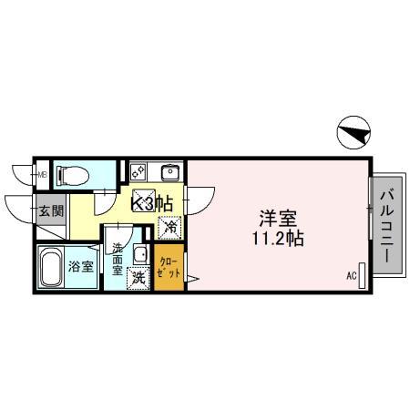 パレスハイジ(1K/1階)の間取り写真