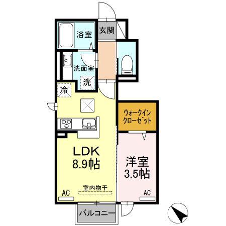 ネヘレスコール(1LDK/1階)の間取り写真