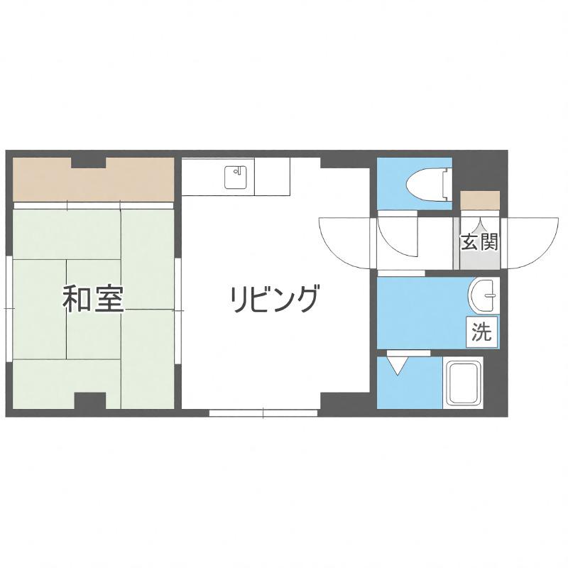 SKマンション(1LDK/4階)の間取り写真