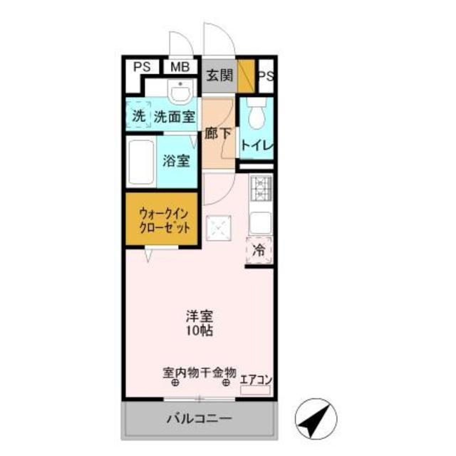 セジュールZENIIIA(ワンルーム/1階)の間取り写真
