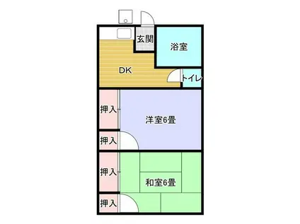 守屋アパート(2K/1階)の間取り写真