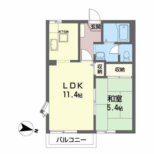 メサ・フォレストII(1LDK/1階)の間取り写真