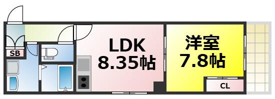 プリマルーチェ大正(1LDK/3階)の間取り写真