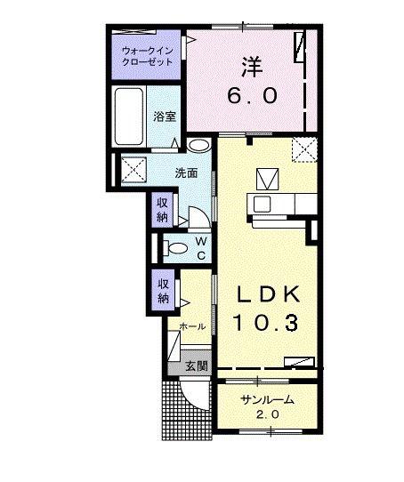 ブローテ(1LDK/1階)の間取り写真