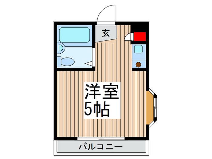 サンハイツ有川(ワンルーム/1階)の間取り写真