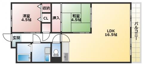 フォレスト壱番館(2LDK/1階)の間取り写真