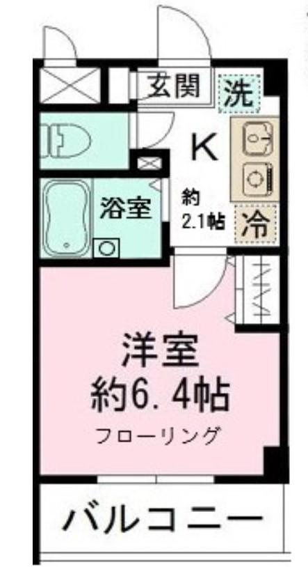 ミリアビタNO5(1K/2階)の間取り写真