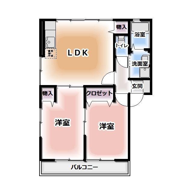 MICKY(2LDK/1階)の間取り写真