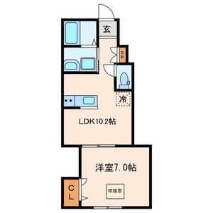 メルベーユ等々力(1LDK/1階)の間取り写真
