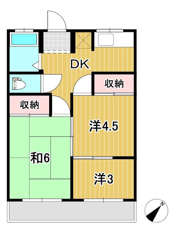 池の川マンション(3DK/2階)の間取り写真