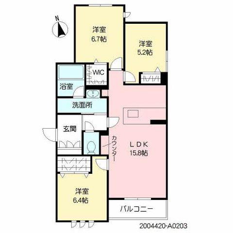 ベレオ南春日町(3LDK/2階)の間取り写真