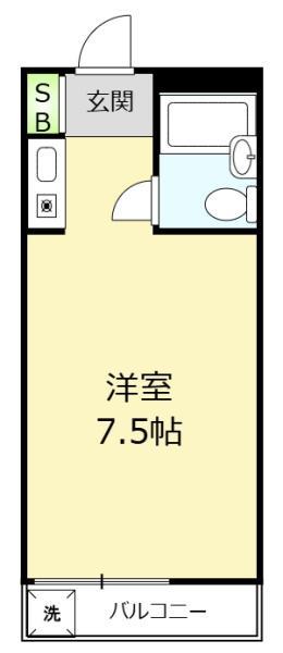 駒込K&Mビル(ワンルーム/1階)の間取り写真