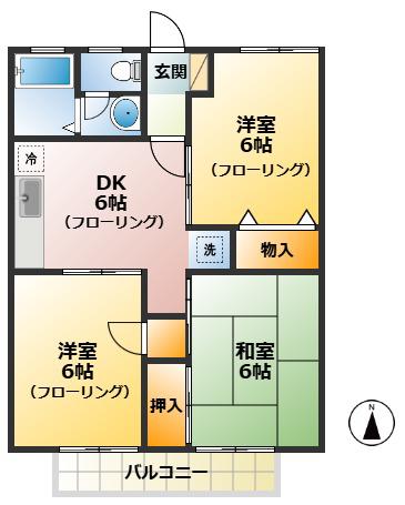 エミネンス壱番館(3DK/1階)の間取り写真