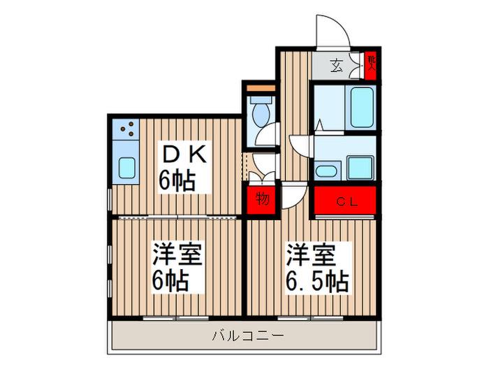 カーサルーチェ(2DK/3階)の間取り写真