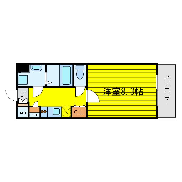 ビバーチェ鷺洲(1K/6階)の間取り写真