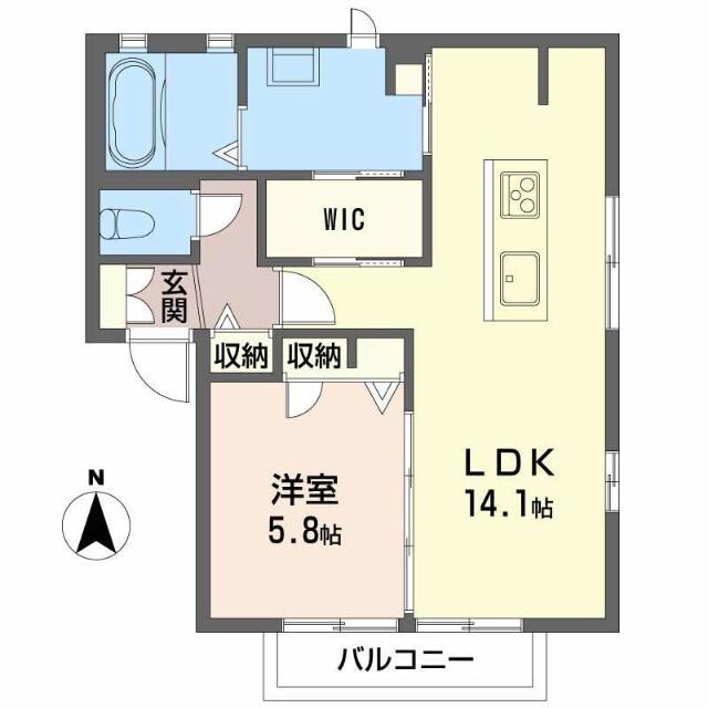 リベールC(2LDK/2階)の間取り写真