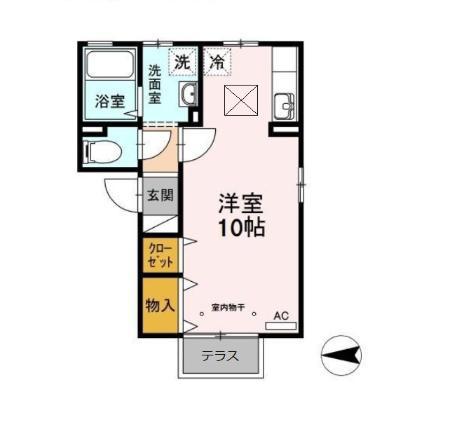 ルマームジュール(ワンルーム/1階)の間取り写真