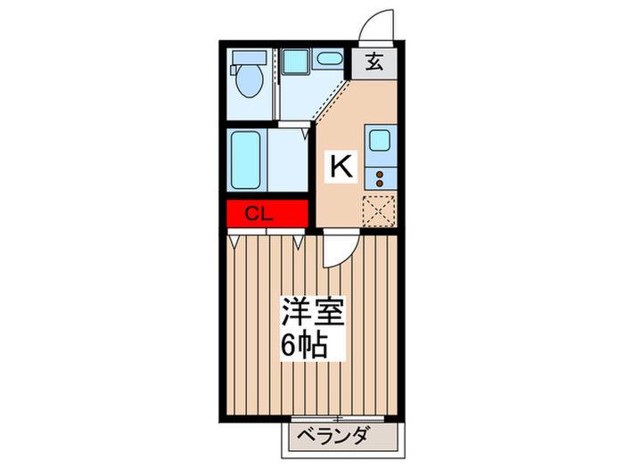 アークシティ東大宮(1K/1階)の間取り写真