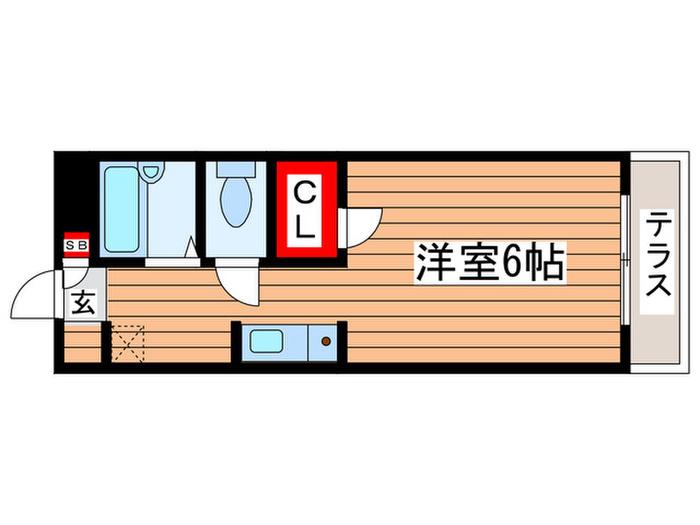 ナリッシュアレイ(ワンルーム/1階)の間取り写真