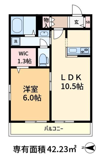 カーサ ヴェルデ(1LDK/2階)の間取り写真
