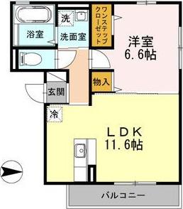 GLICINA(1LDK/2階)の間取り写真