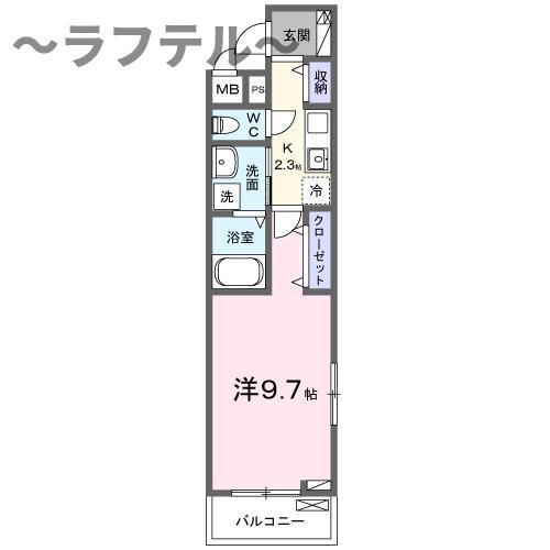 オークランドコーポ(1K/2階)の間取り写真