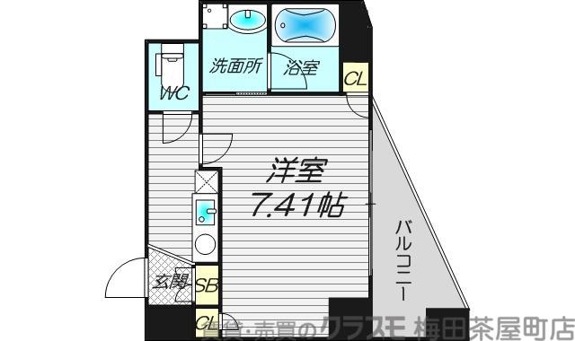 ウィンベル同心一丁目(1K/4階)の間取り写真