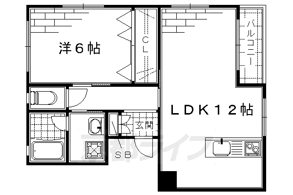 グランデ(1LDK/1階)の間取り写真