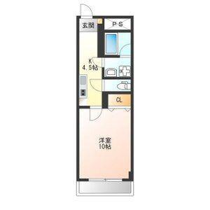 ロイヤル金信IV(1K/4階)の間取り写真