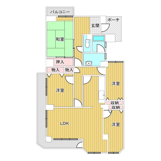 ロイヤル東海川原町(4LDK/8階)の間取り写真