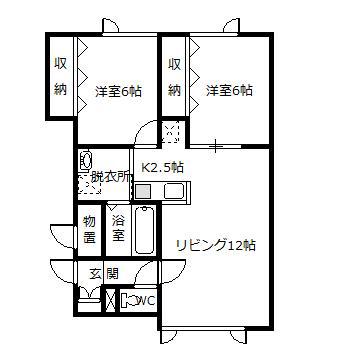 GLPII(2LDK/1階)の間取り写真