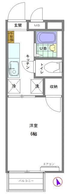 浜町コーポ(1K/2階)の間取り写真