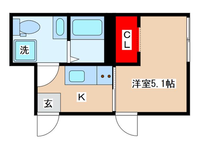 ポンテヴェキオ立川(1K/1階)の間取り写真
