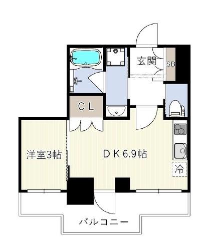ESグランデ木場公園(1DK/4階)の間取り写真
