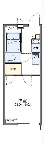 レオパレス六町(1K/2階)の間取り写真