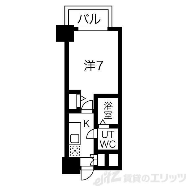 アリビオ江坂南金田(1K/6階)の間取り写真