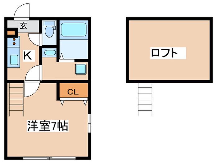 WELLNESS 5(1K/1階)の間取り写真