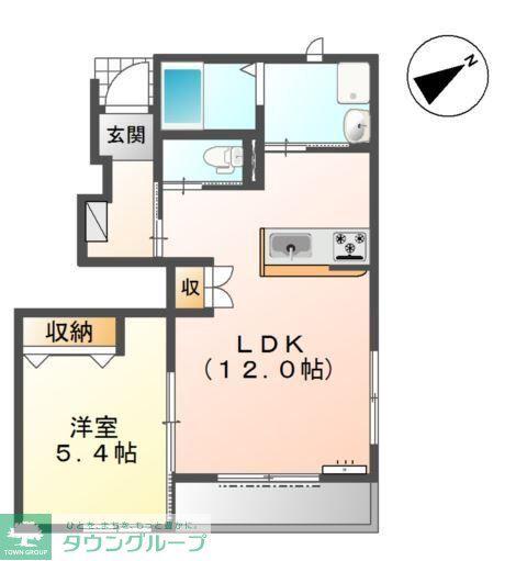 ポアリエ(1LDK/1階)の間取り写真