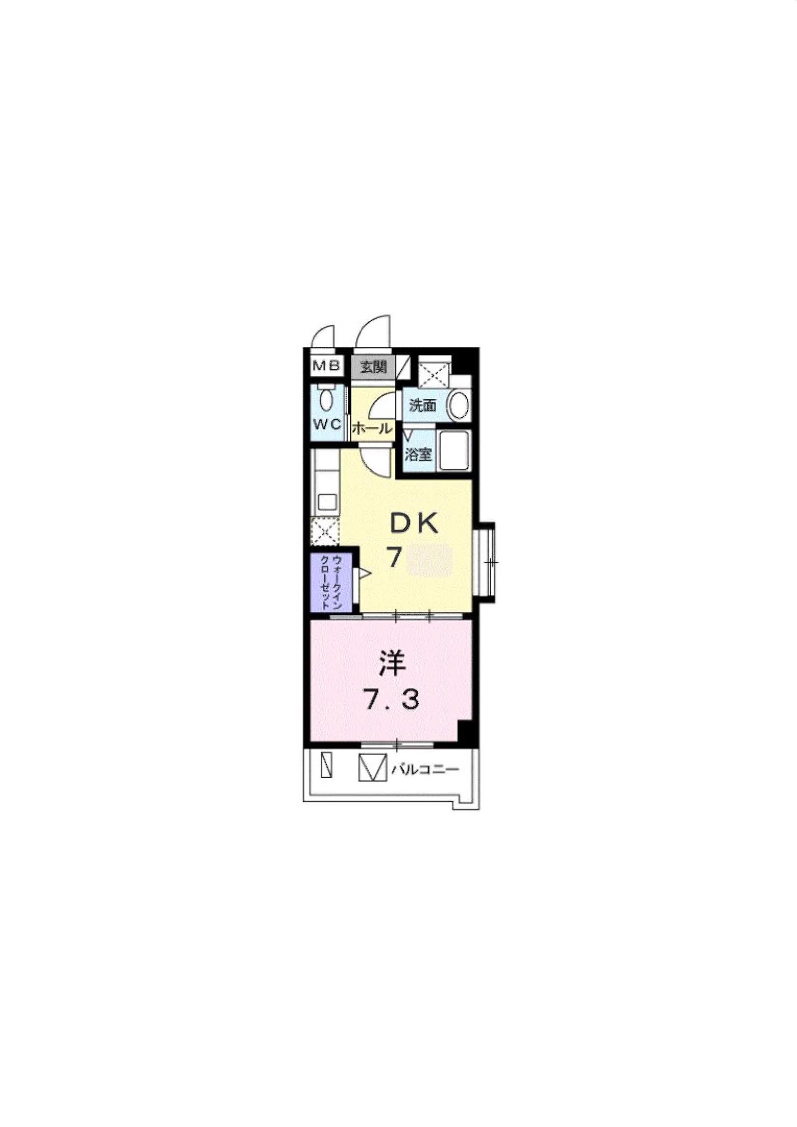 K-ラパン(1DK/2階)の間取り写真
