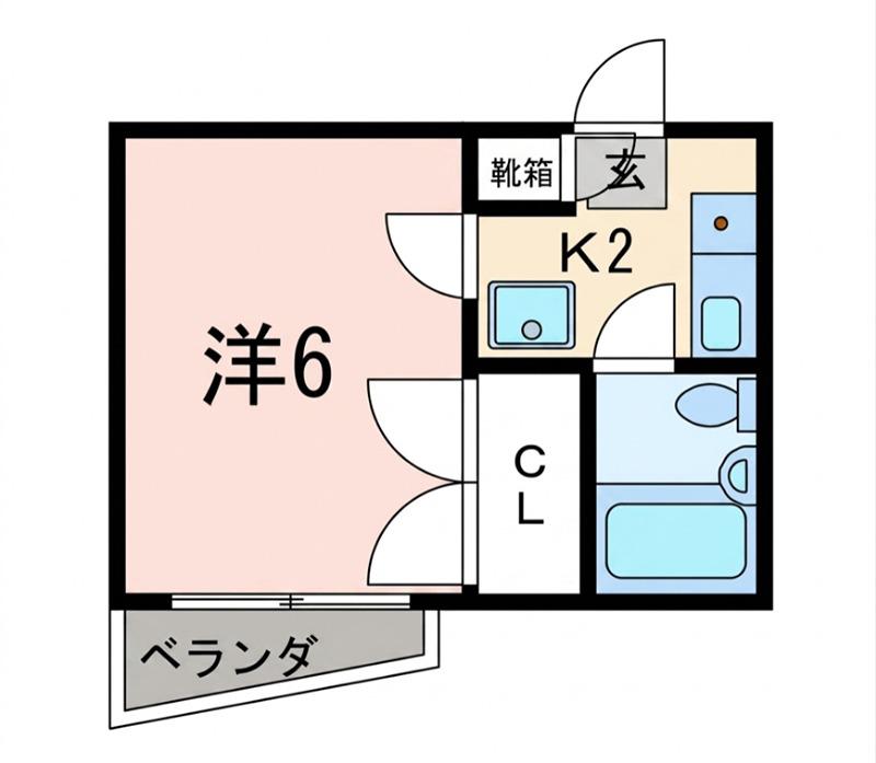 エクセルシア松ヶ丘(1K/2階)の間取り写真