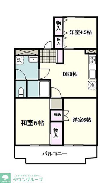 NINETY相模大野(3DK/1階)の間取り写真