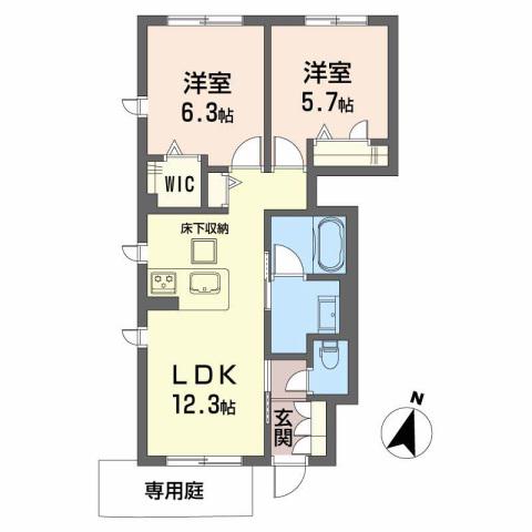 シャーメゾンリズ(2LDK/1階)の間取り写真