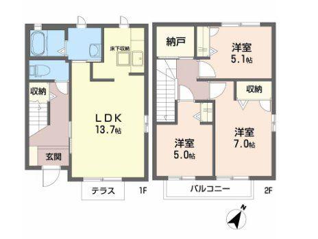コンフォール松村(3LDK/1階)の間取り写真