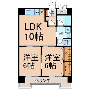 ファミール大畑(2LDK/3階)の間取り写真