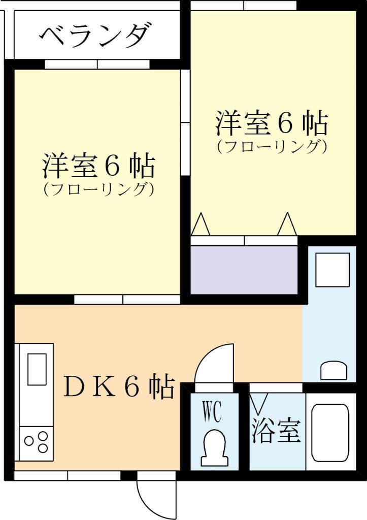 リーブル(2DK/1階)の間取り写真