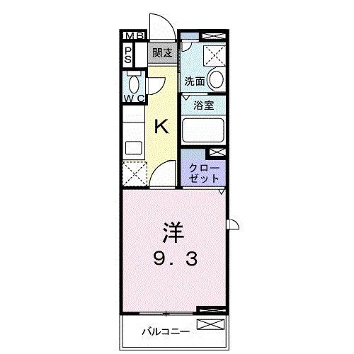カーサ・アリエッタ(1K/1階)の間取り写真