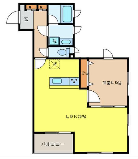 ヴァンヴェール桜丘(1LDK/2階)の間取り写真